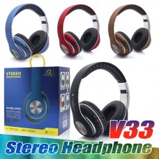 V33 Bluetooth Over Ear , Foldable, Soft Memory-Foam Earmuffs Headphone for PC/Cell Phones/TV